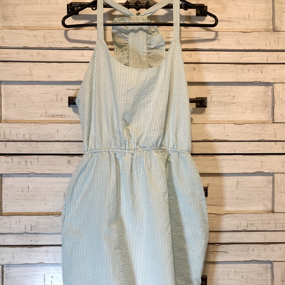 Sea Foam Seersucker Boutique Dress